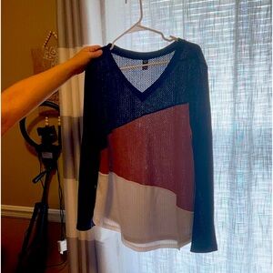 black cream and camel block top